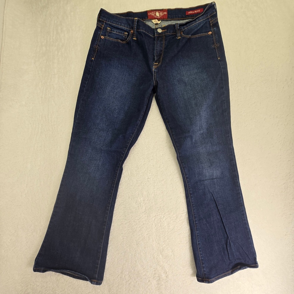 Y2K Lucky Brand Sofia Bootcut Jeans Womens Sz 12‎ 31 34x29 Ankle Festival Grunge